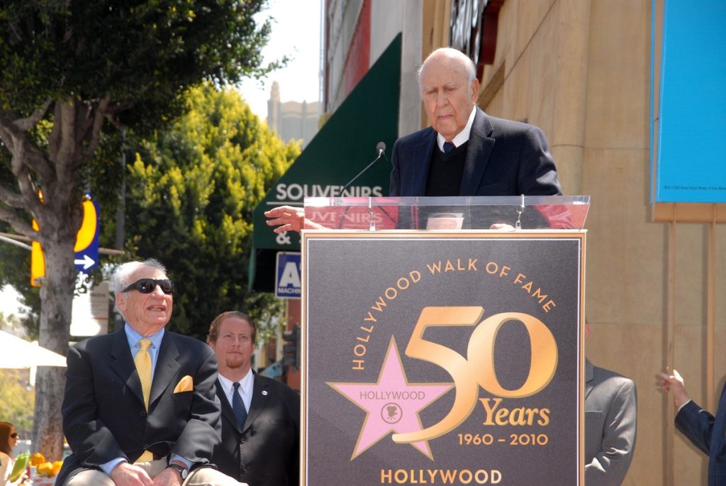 Commemorative speech - Mel Brooks and Carl Reiner as Mel Brooks received a Star on the Hollywood Walk Of Fame
