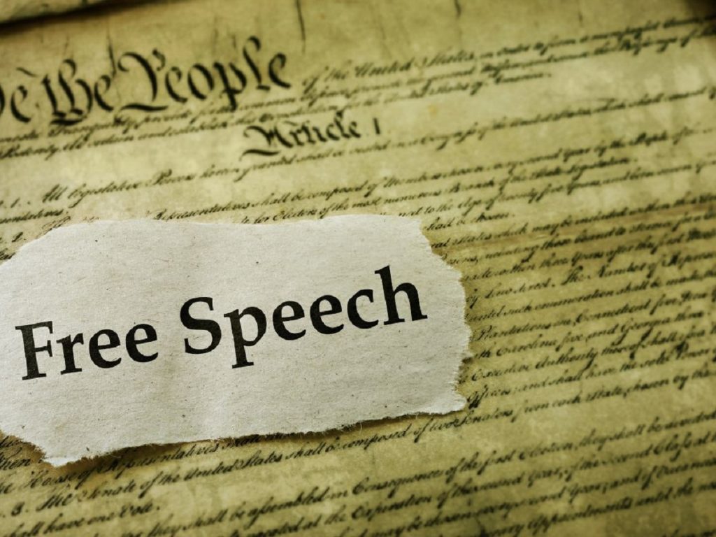 Freedom of speech guaranteed by US foudnign documents
